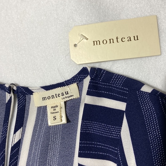 Monteau Navy and White Horizontal Strip Jump Suite NWT. Small - Picture 5 of 11